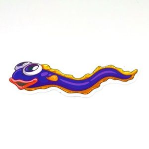 Eel sea snake Tropical Ocean Water Fish Cartoon Style Single Decor Sticker